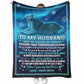Wolf To My Husband Couple Blue 50 x 60 Inch Flannel Blanket For Cozy Bedroom And Sofa Decor