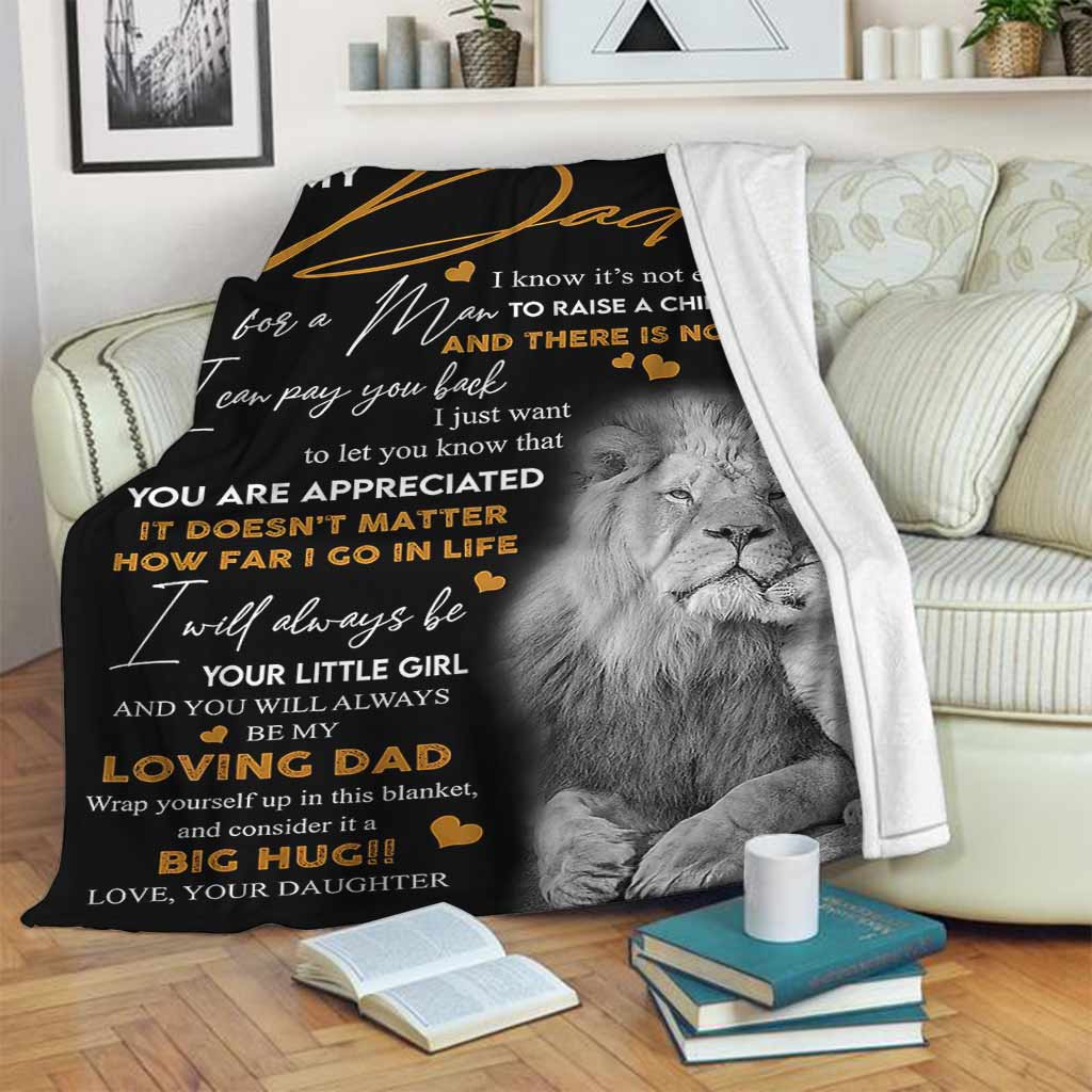Lion To My Dad Flannel Blanket For Relaxing At Home And Travel