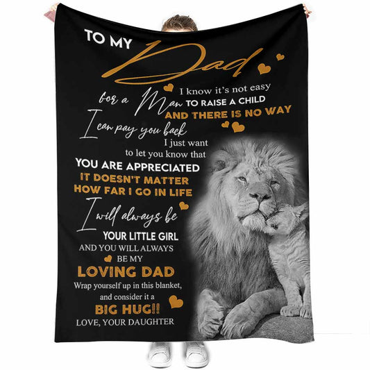 Lion To My Dad Flannel Blanket For Cozy Bedroom And Sofa Decor