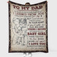 Family To My Dad Flannel Blanket For Living Room And Bedroom Styling