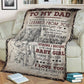 Family To My Dad Flannel Blanket For Bed Sofa And Reading Nook Decor