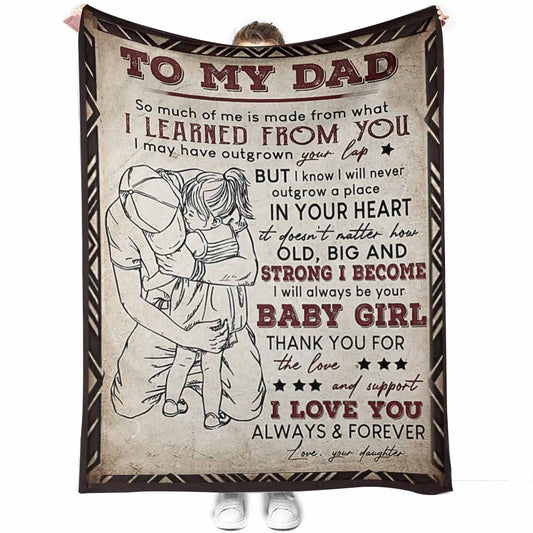 Family To My Dad Flannel Blanket For Cozy Bedroom And Sofa Decor