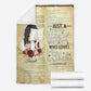 Book Just A Girl Who Loves Books Personalized Flannel Blanket For Bed Sofa And Reading Nook Decor