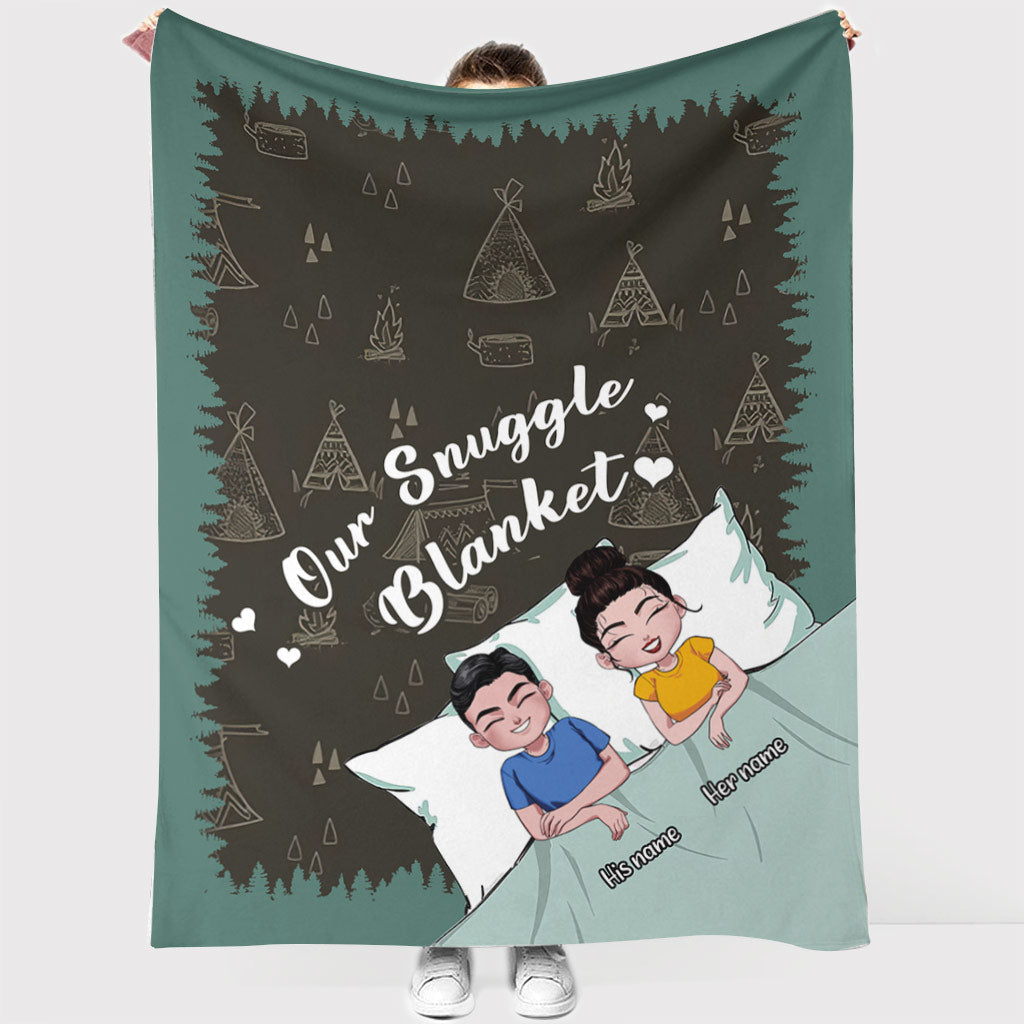 Camping Play All Night Personalized Flannel Blanket For Living Room And Bedroom Styling