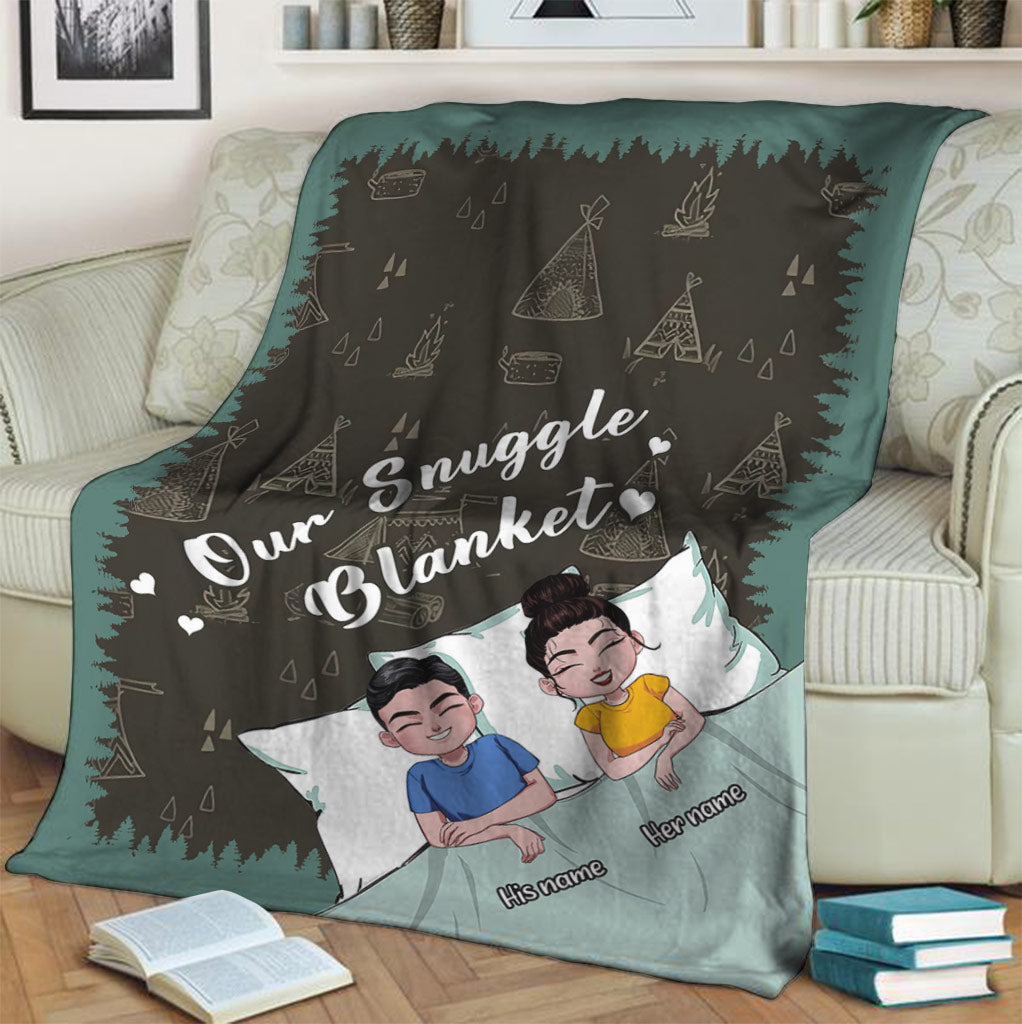 Camping Play All Night Personalized Flannel Blanket For Bed Sofa And Reading Nook Decor