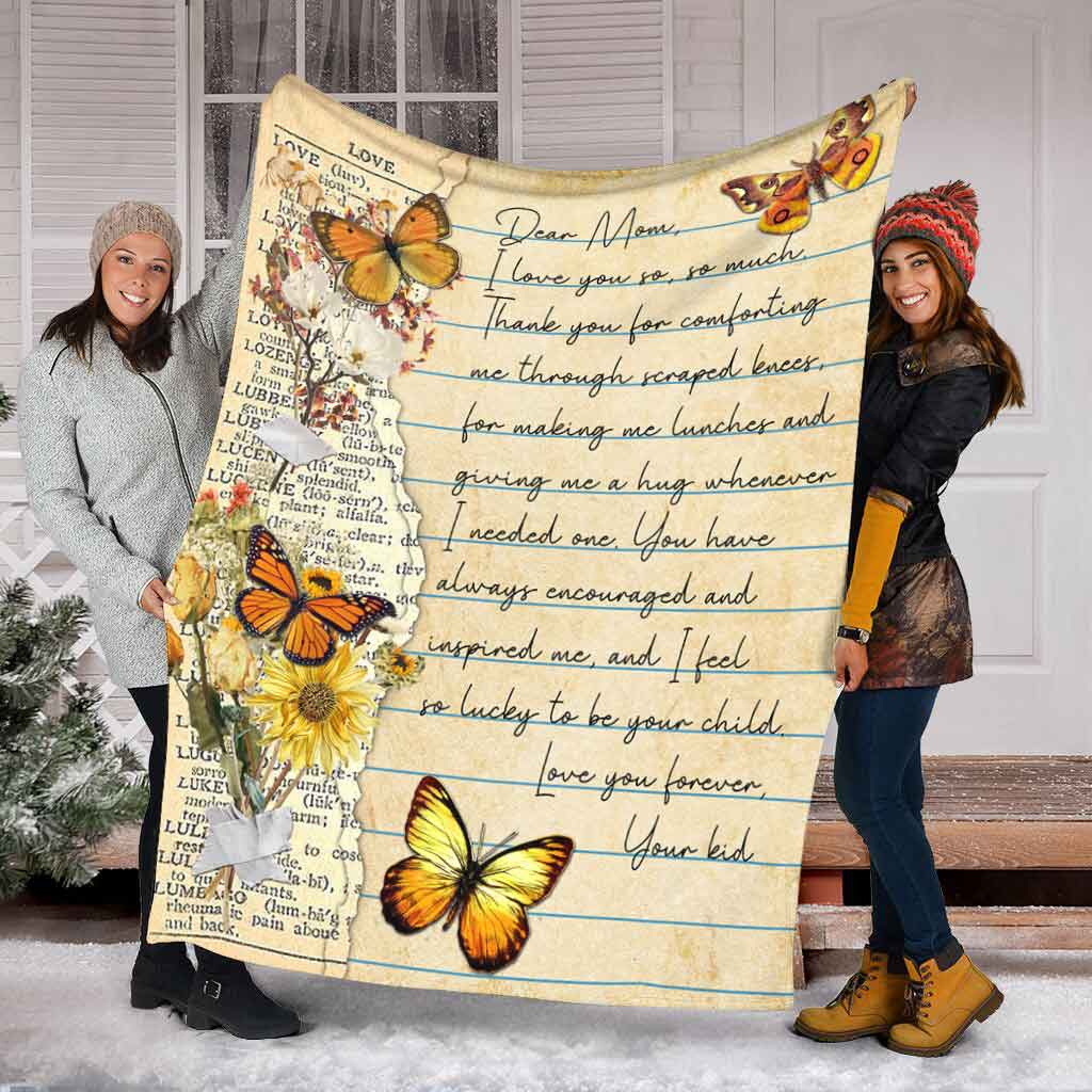 Butterfly Love Dear Mom Mothers Day Vintage Flannel Blanket For Soft Bed Couch And Home Comfort