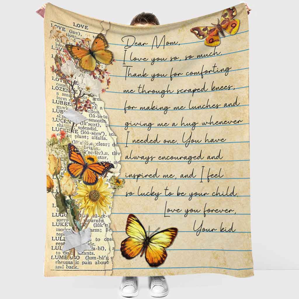 Butterfly Love Dear Mom Mothers Day Vintage Flannel Blanket For Living Room And Bedroom Styling