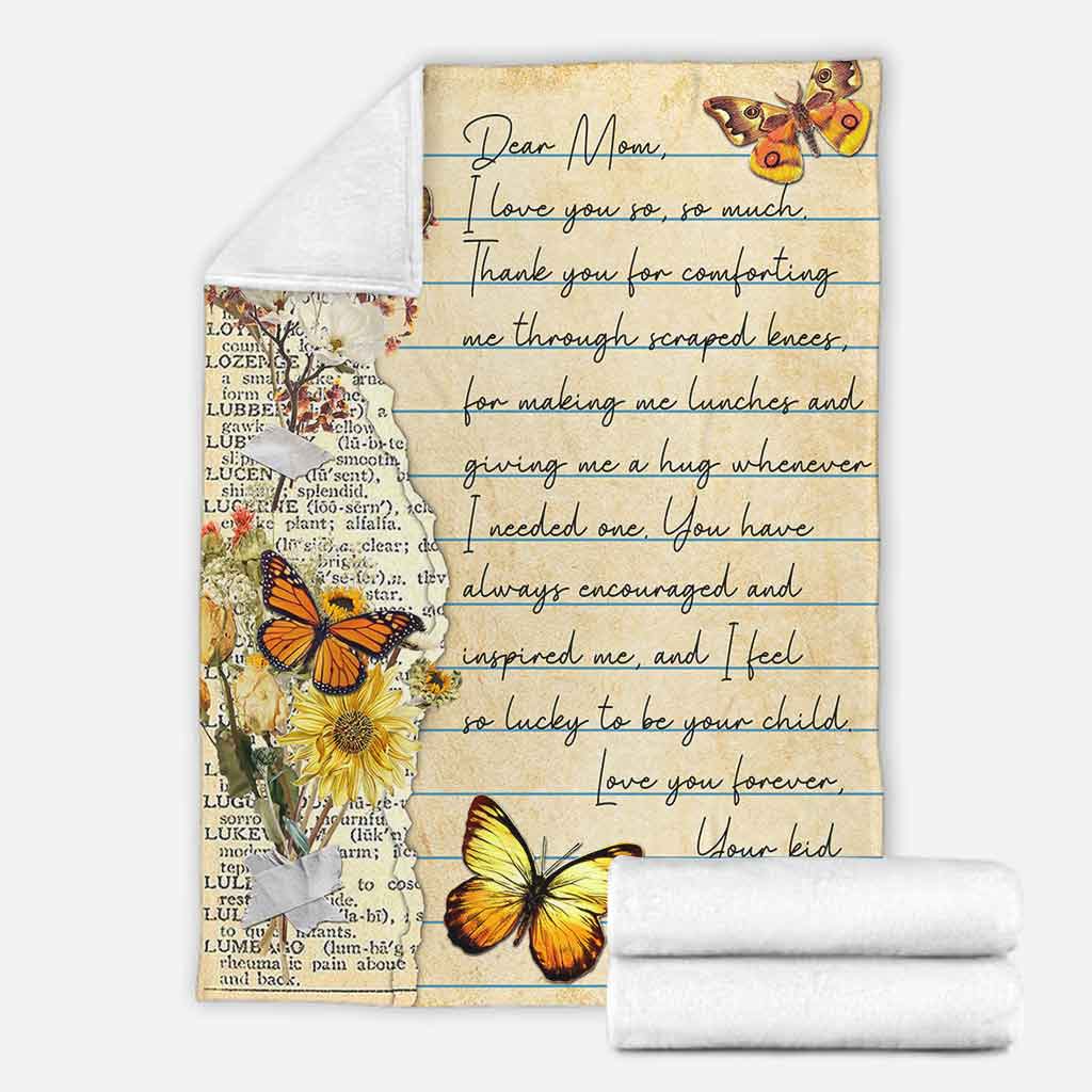 Butterfly Love Dear Mom Mothers Day Vintage Flannel Blanket For Cozy Home Lounging And Gifting