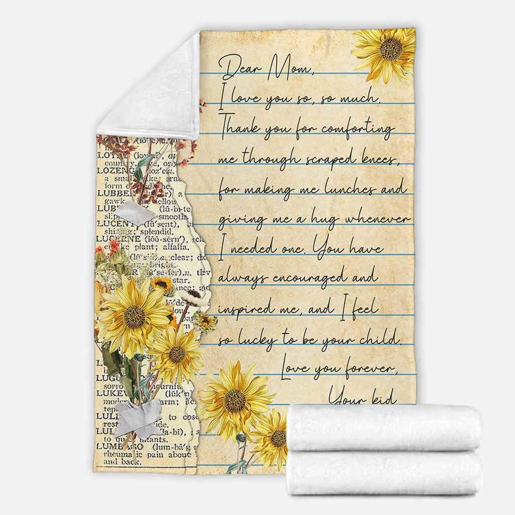 Sunflower Family Love Dear Mom Mothers Day Flannel Blanket For Cozy Home Lounging And Gifting