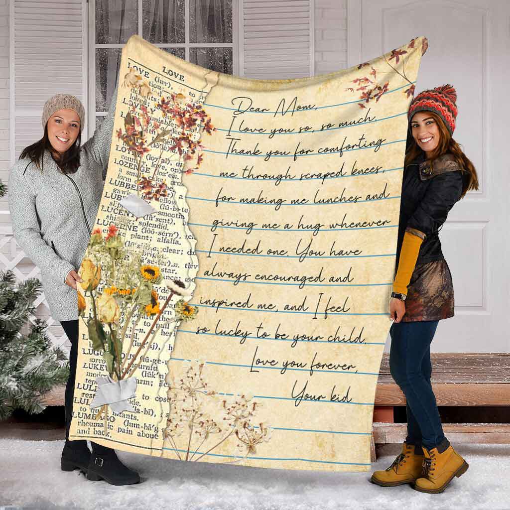 Family Dear Mom Mothers Day Scrapbooking Flannel Blanket For Soft Bed Couch And Home Comfort