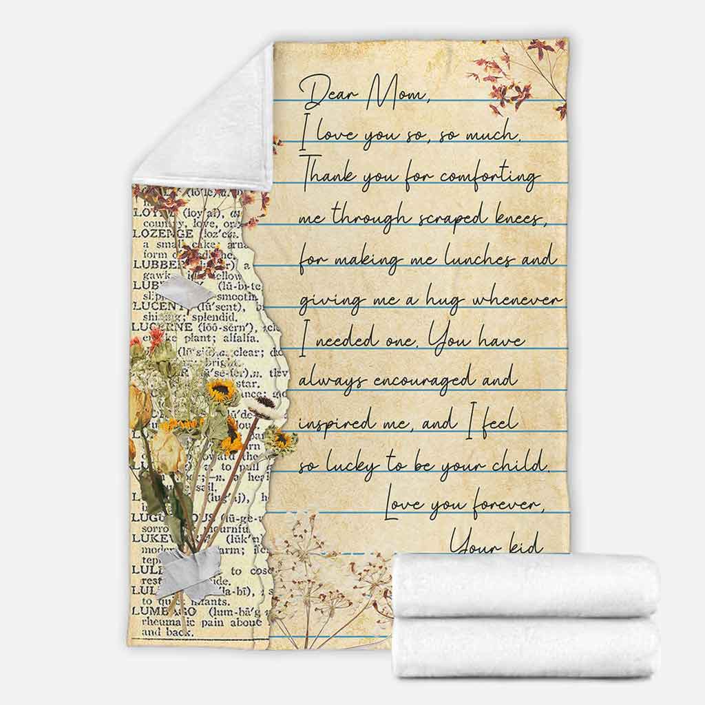 Family Dear Mom Mothers Day Scrapbooking Flannel Blanket For Cozy Home Lounging And Gifting