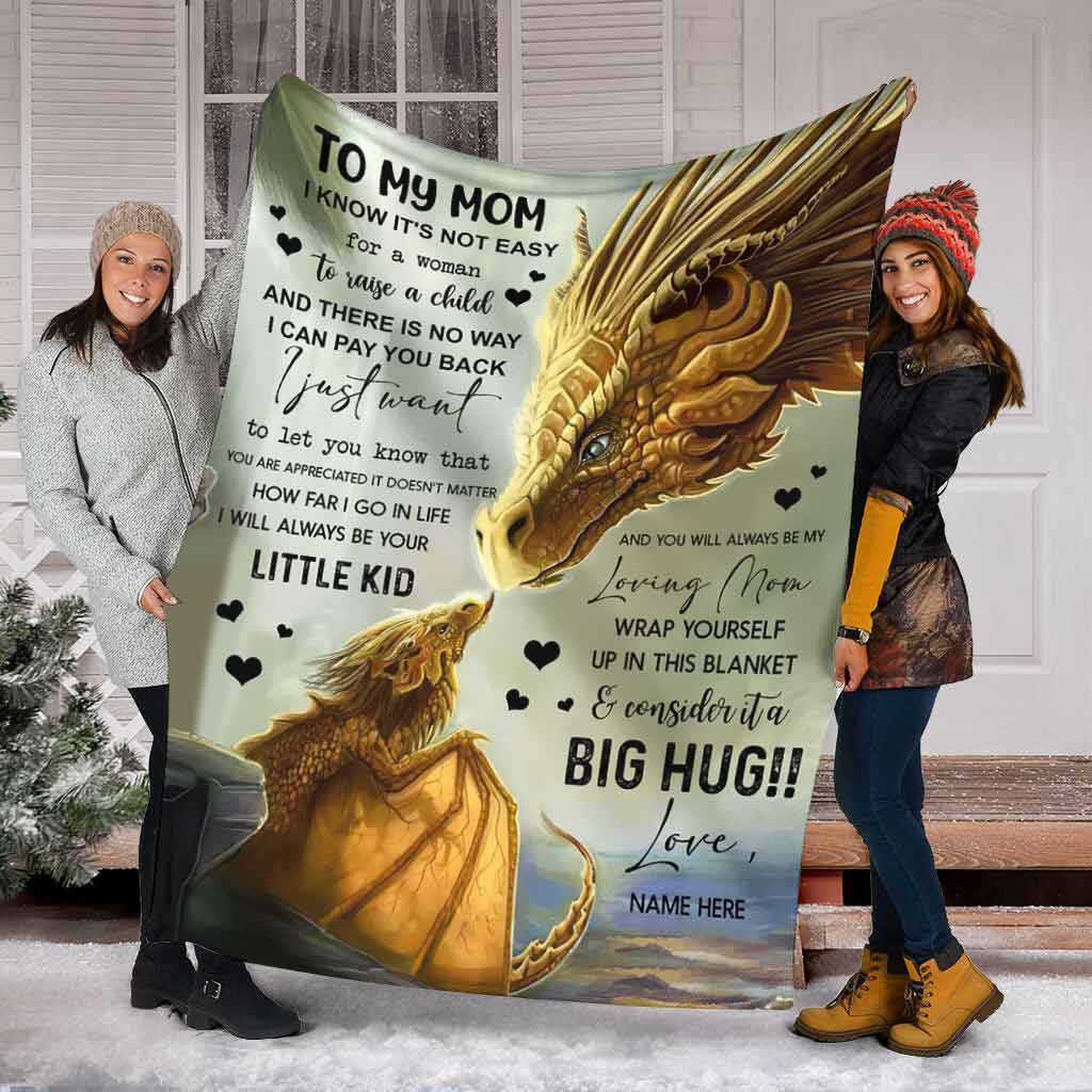 Dragon To My Mom Personalized Flannel Blanket For Soft Bed Couch And Home Comfort