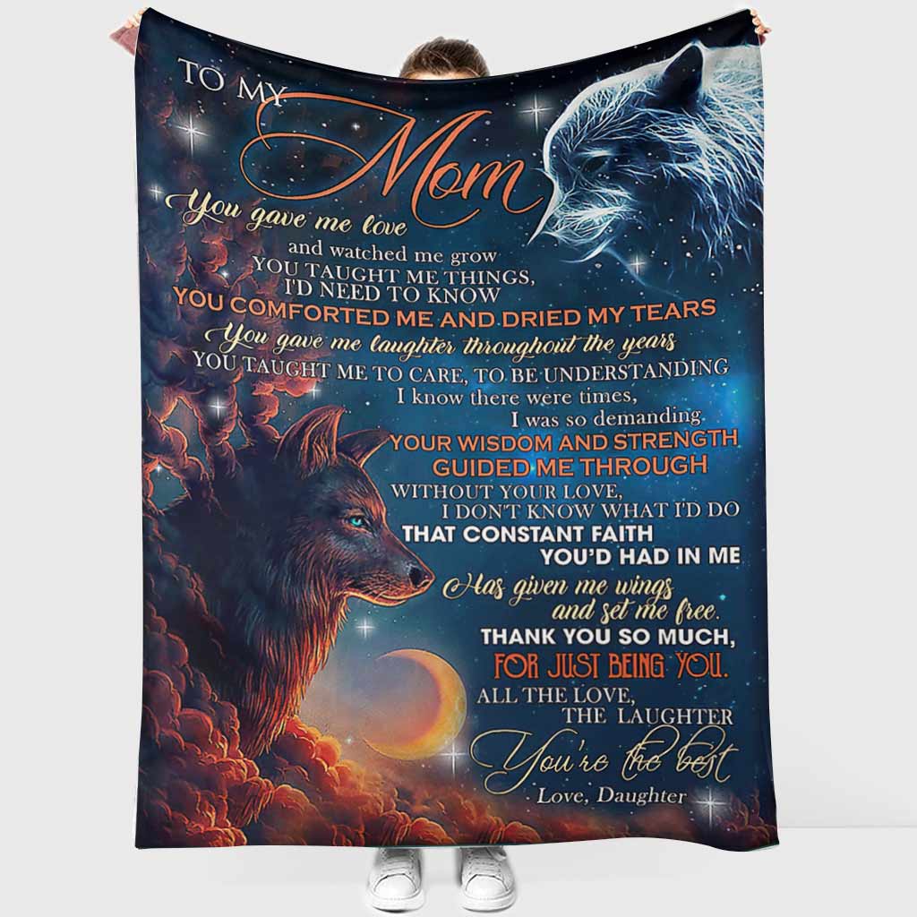 Wolf To My Mom Thank You Flannel Blanket For Living Room And Bedroom Styling