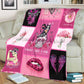 Breast Cancer Awareness Brave Support Message Flannel Blanket For Living Room And Bedroom Styling