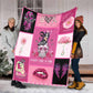 Breast Cancer Awareness Brave Support Message Flannel Blanket For Relaxing At Home And Travel