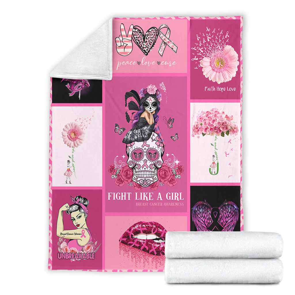 Breast Cancer Awareness Brave Support Message Flannel Blanket For Bed Sofa And Reading Nook Decor
