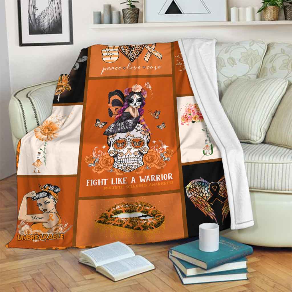 Multiple Sclerosis Awareness Flannel Blanket For Relaxing At Home And Travel