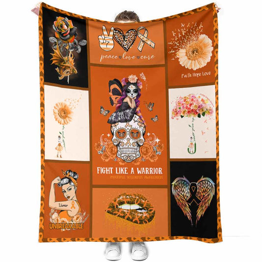 Multiple Sclerosis Awareness 50 x 60 Inch Flannel Blanket For Cozy Bedroom And Sofa Decor