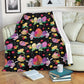 Easter Bunny Egg Pattern Flannel Blanket For Relaxing At Home And Travel