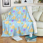 Easter Bunny Egg Pattern Flannel Blanket For Relaxing At Home And Travel