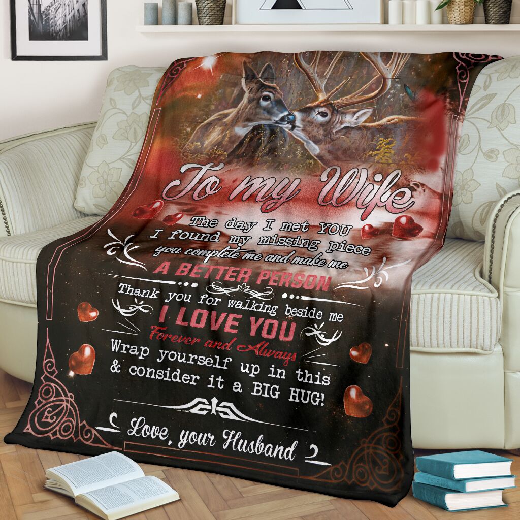 Hunting To My Wife Flannel Blanket For Living Room And Bedroom Styling
