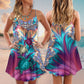 Neon Turtle Beach Soul – Women's Summer Sleeveless V-Neck Camisole Dress