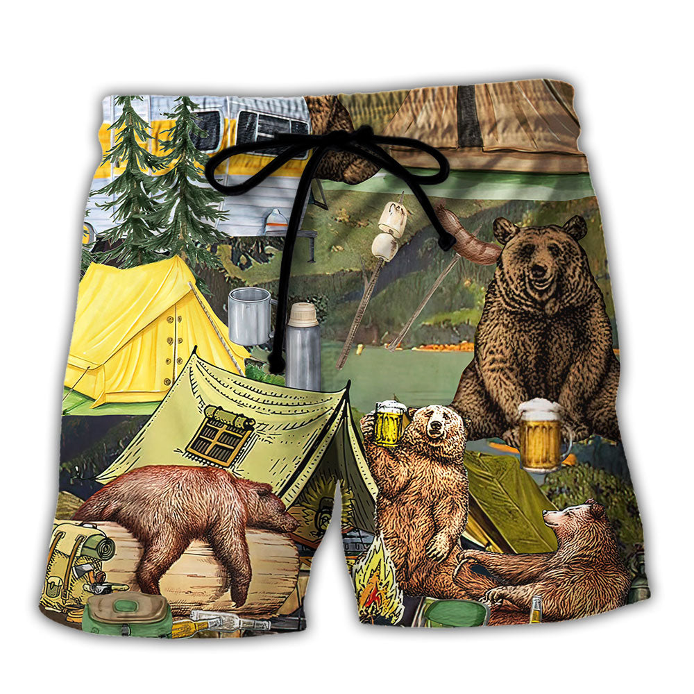 Camping Drunkest Bunch Around The Campground Humor – Beach Short