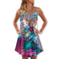 Neon Turtle Beach Soul – Women's Summer Sleeveless V-Neck Camisole Dress