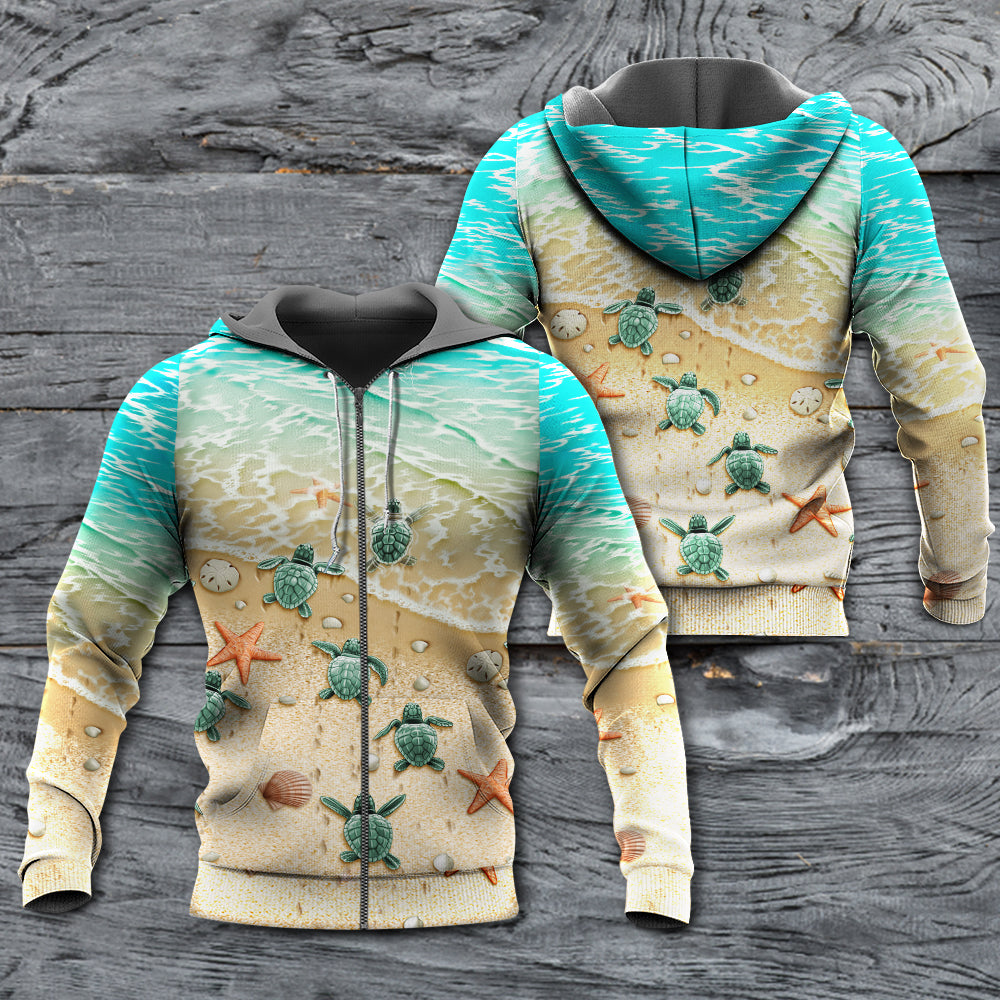 Turtle We Love The Ocean Art - 3D Hoodie