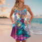 Neon Turtle Beach Soul – Women's Summer Sleeveless V-Neck Camisole Dress