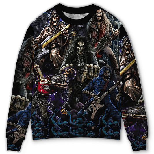 Cool Dark Skull Guitar Style – Sweater - Ugly Christmas Sweater