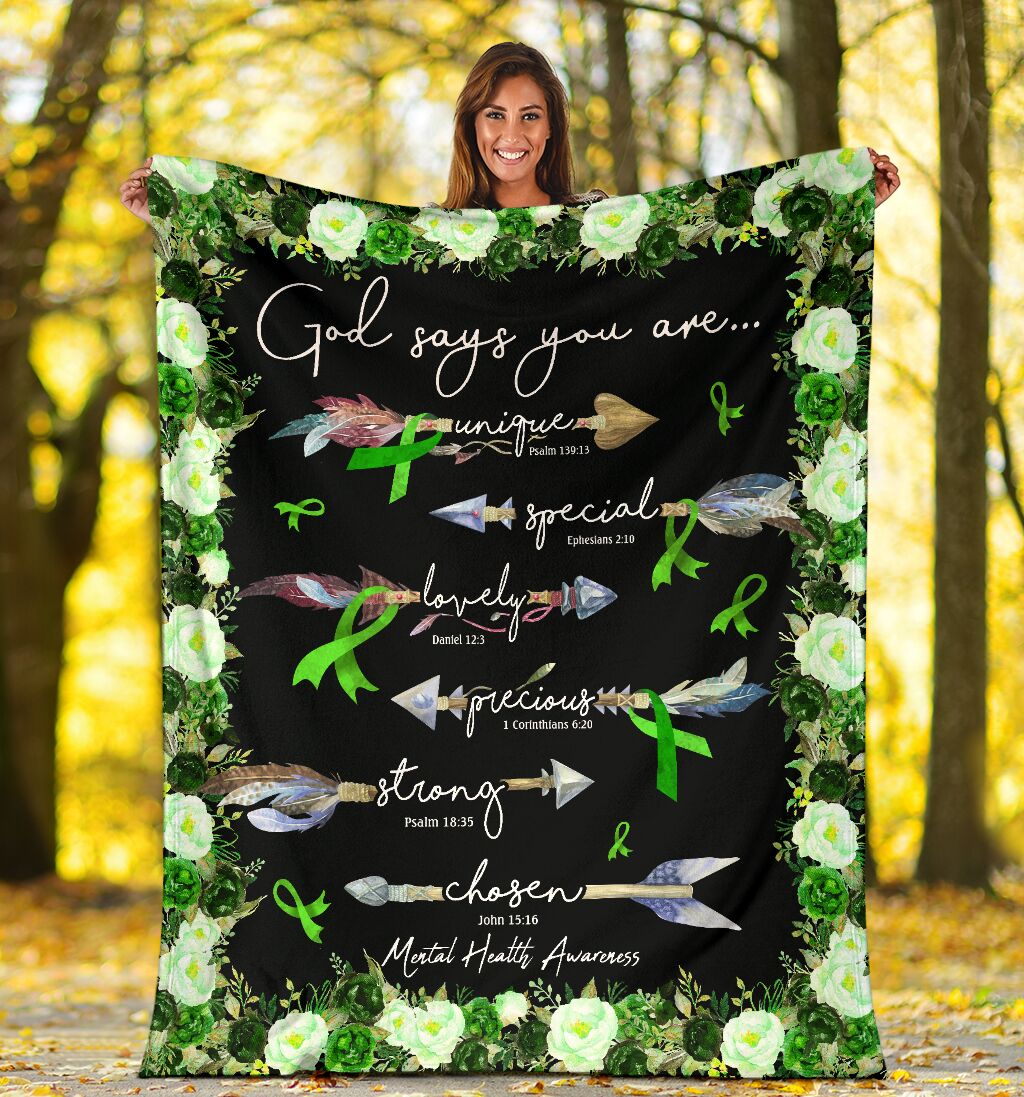 God Says You Are Mental Health Awareness Flannel Blanket For Cozy Home Lounging And Gifting
