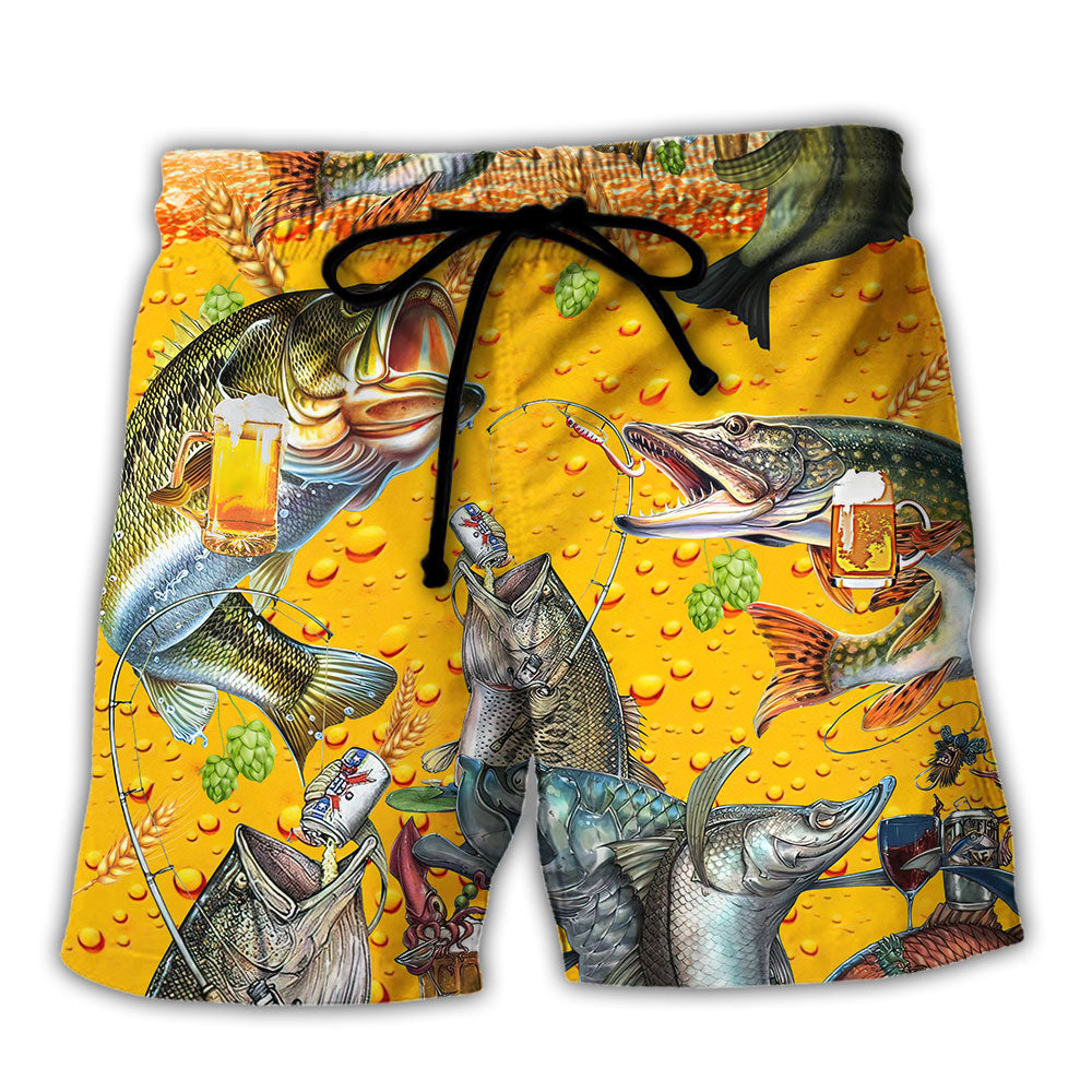 Fishing I Rescue Fish And Beer Funny Quote – Beach Short