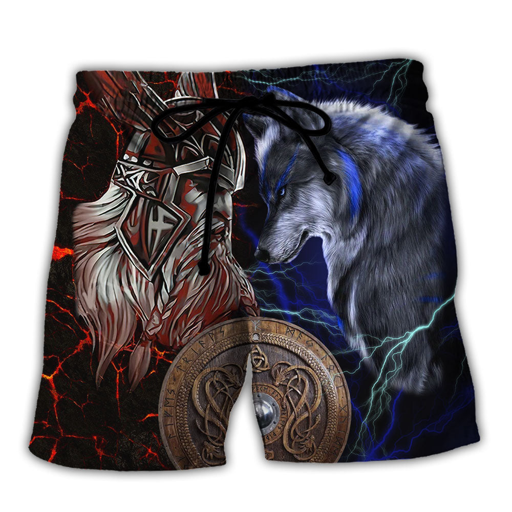 Viking Victory Colorful Art - Beach Short