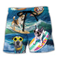 Surfing Dog Surfing Gets Me Wet Funny Surf Lover – Beach Short