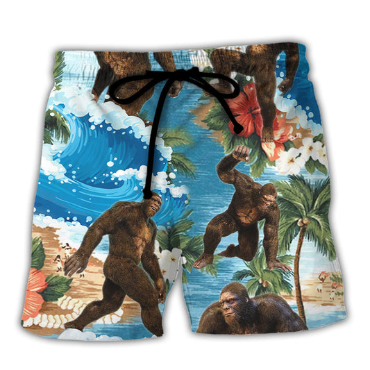 Bigfoot Tropical Funny Art Style – Beach Short