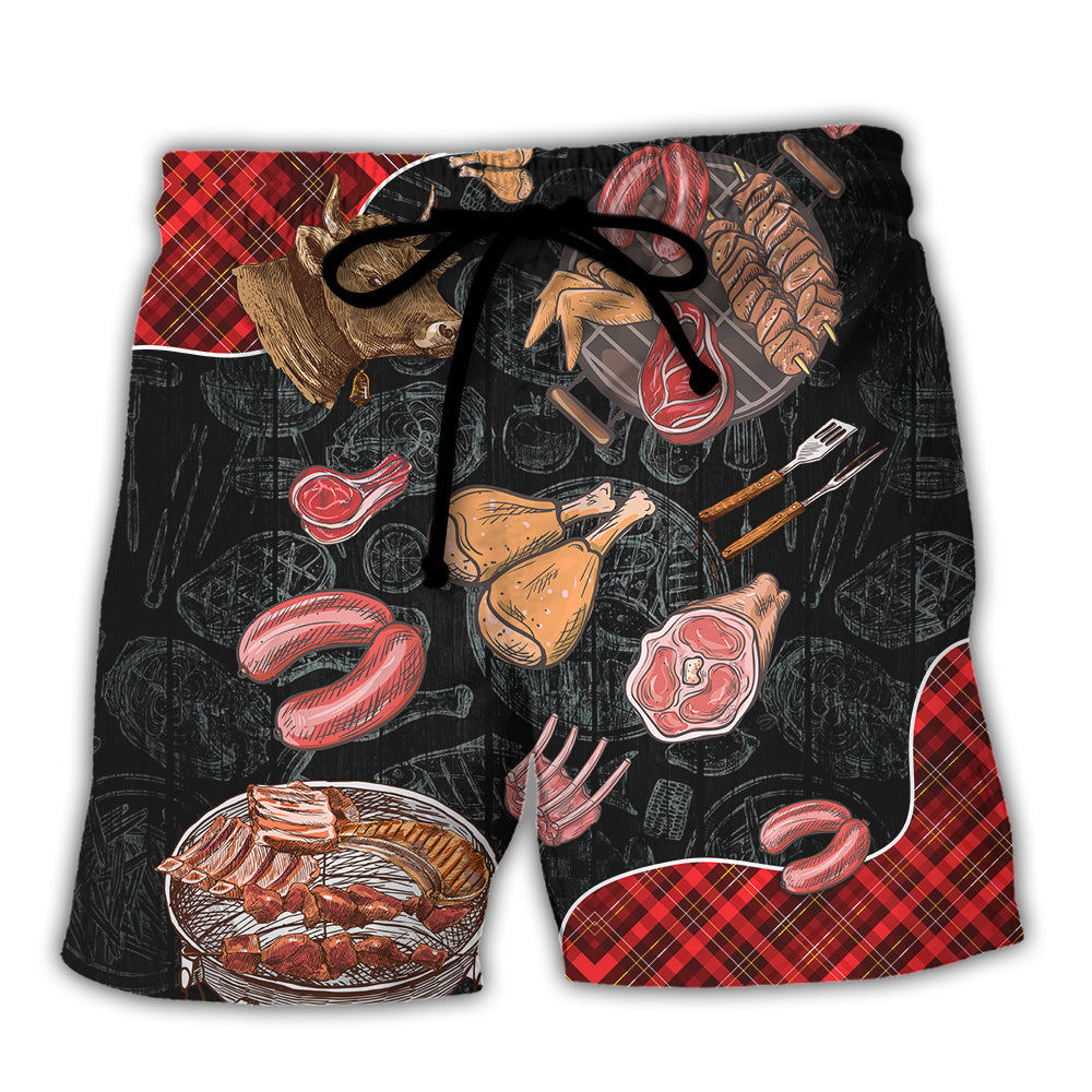 BBQ Chef Saved Me Funny Cooking Lover - Beach Short