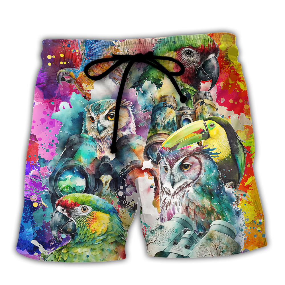 Bird Watching The Birds Are Watching Funny Quote - Beach Short