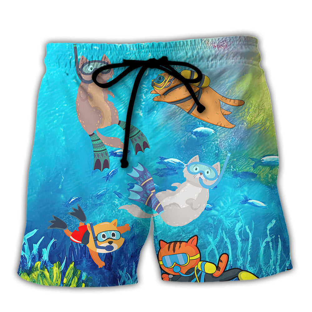 Scuba Diving Best Way To Observe Fish Funny Quote - Beach Short