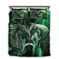 Green Dragon And Wolf Fantasy Bedding Cover For Fantasy Bedroom Decor