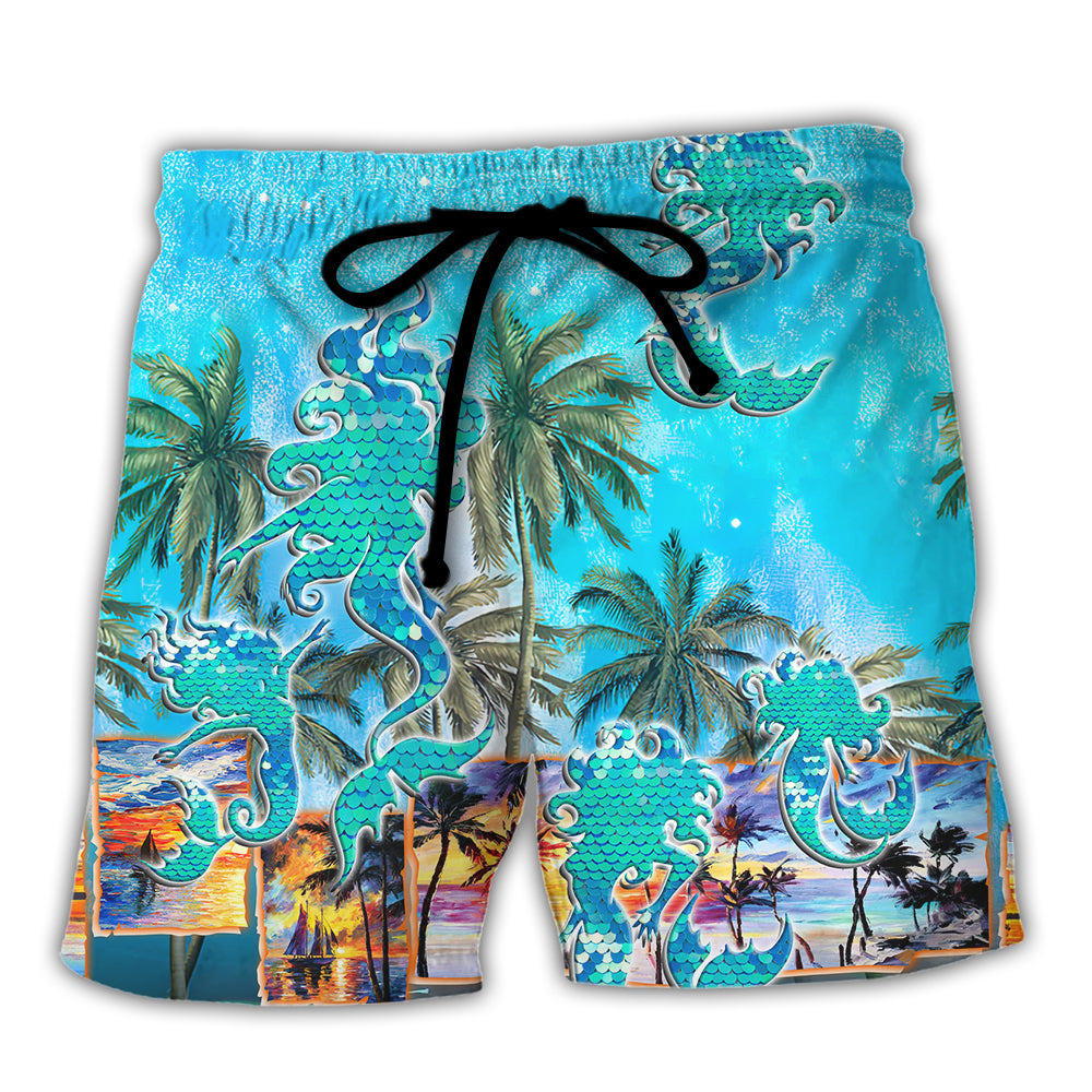 Beach Saved Me Funny Beach Lover Peach Quote - Beach Short