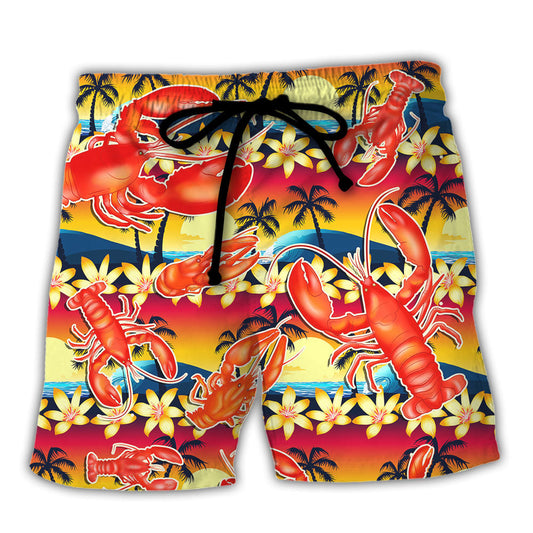 Lobster Awesome Lobster Lover Tropical Vibe Style – Beach Short