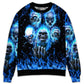 Angry Blue Skull Art Style – Sweater - Ugly Christmas Sweater