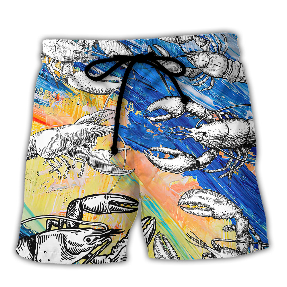 Lobstering Feed Me Crawfish And Tell Me I’m Pretty Funny Seafood - Beach Short