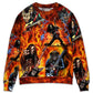 Guitar Skull Fire Art Style – Sweater - Ugly Christmas Sweater