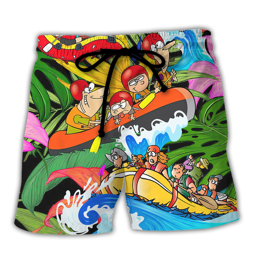River Rafting Team Funny Tropical – Beach Short