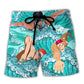 Swimming Open Water Funny Saved Me Quote - Beach Short