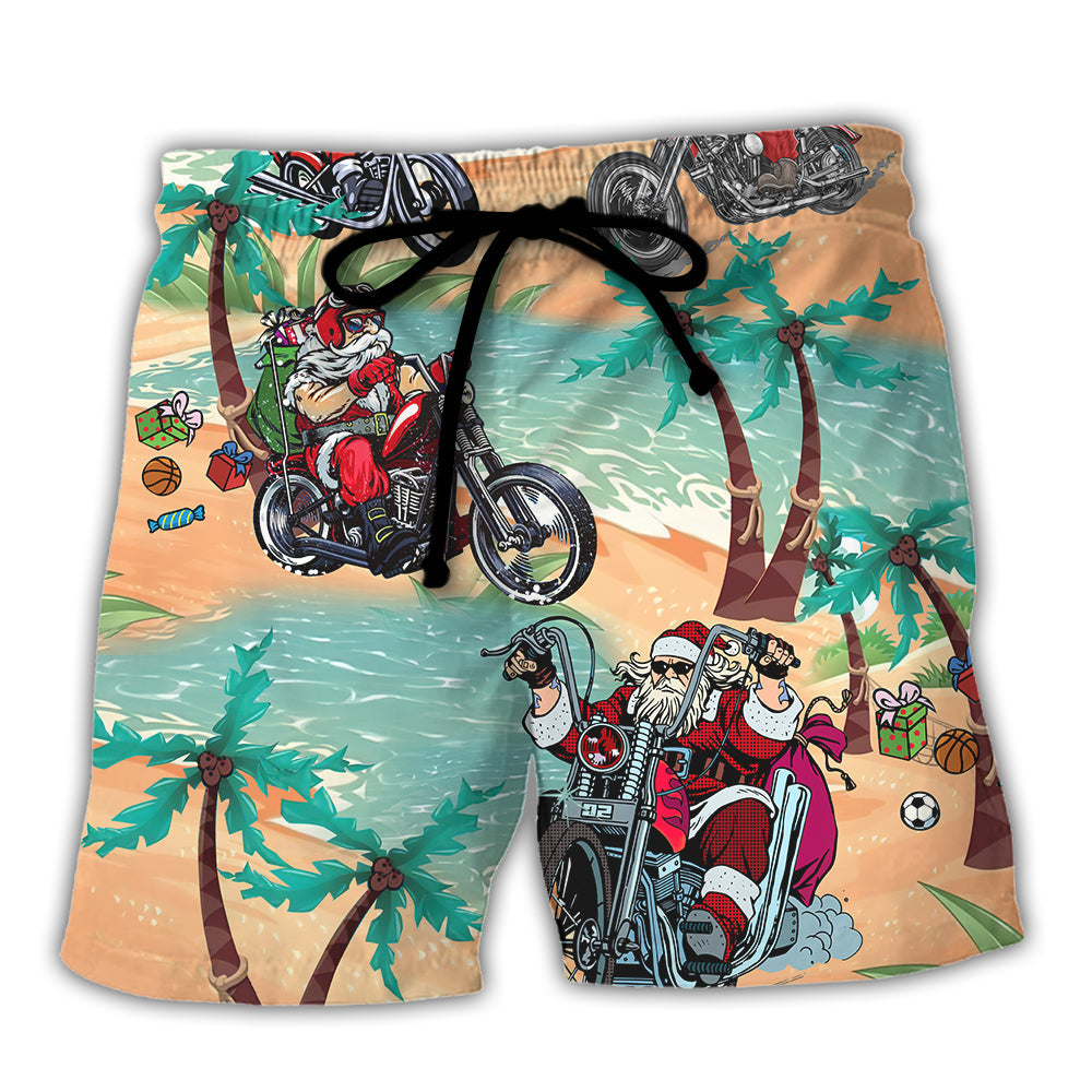 Driving With Santa Summer Beach Christmas In July – Beach Short