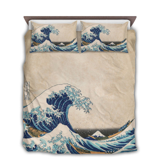 Ocean Wave Bedding Cover For Coastal Bedroom Decor