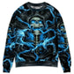 Blue Smoke Flaming Skull Art – Sweater - Ugly Christmas Sweater